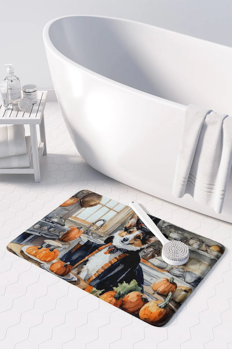 Corgi Fall Kitchen Pumpkins Memory Foam Kitchen Mat - Lacatang Shop