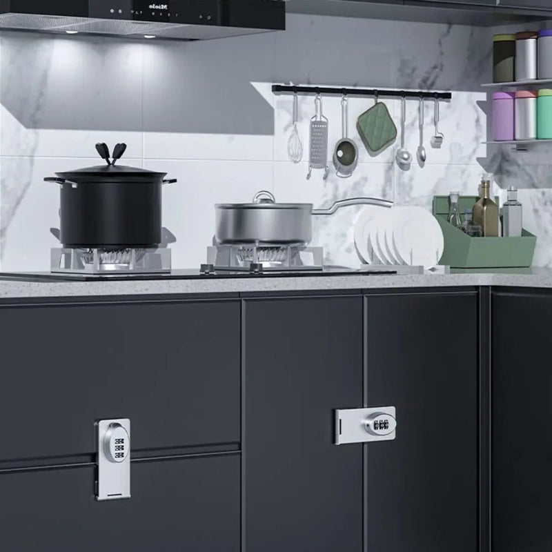 Creative 3 - digit Cabinet Door Lock Protect Antirust Code Lock ABS and Stainless Steel Firm Baby Safety Locks Kids - Lacatang Shop