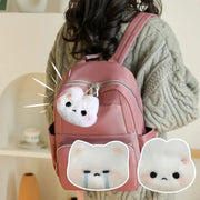 Creative Plush Rabbit Pendant Stuffed Doll Hanging Ornament Rabbit Keychain Make A Sound Couple Key Ring Bag Decoration - Lacatang Shop