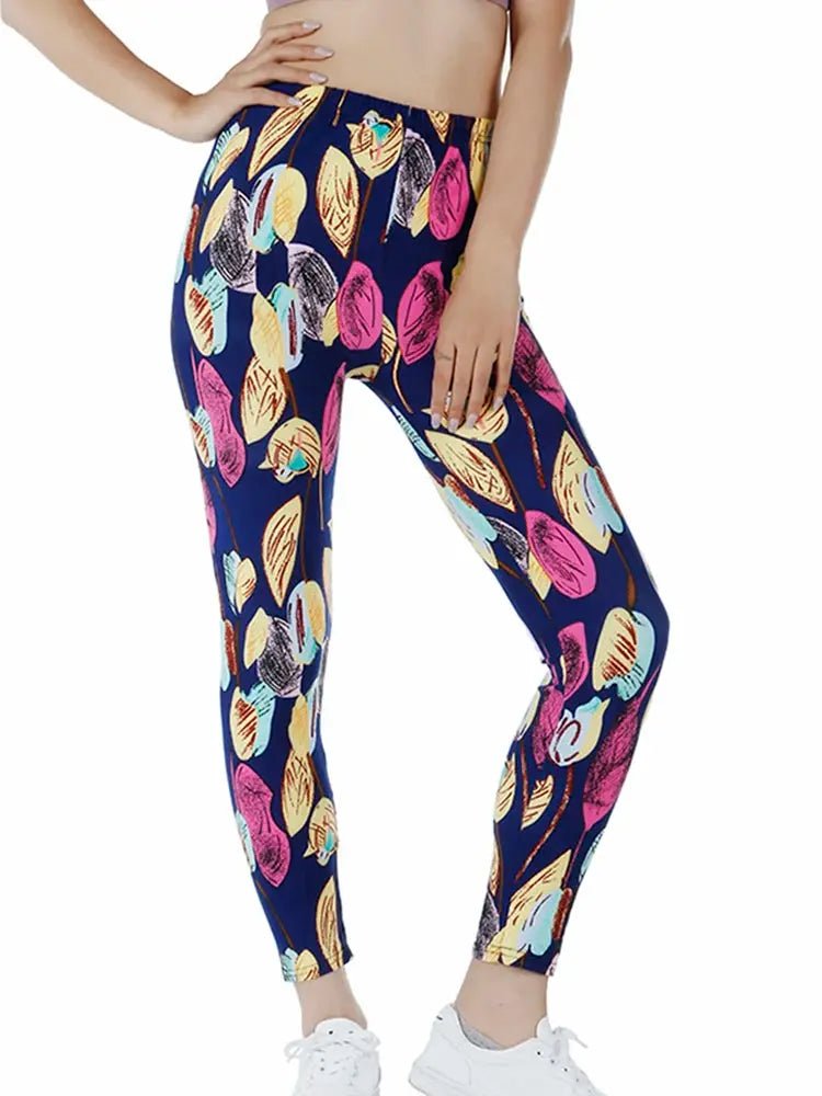 CUHAKCI Printing Women Leggings Gym Sportswear Female Ankle Length Floral Pencil Pants Fitness Leggins Strech Legging - Lacatang Shop