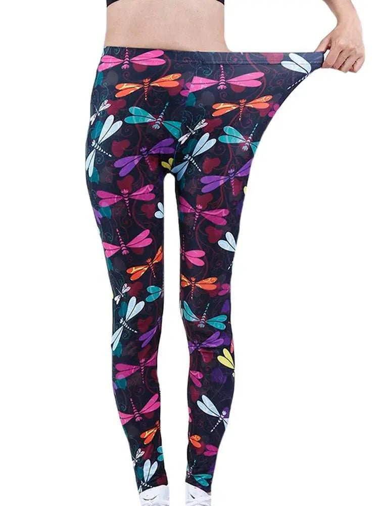 CUHAKCI Printing Women Leggings Gym Sportswear Female Ankle Length Floral Pencil Pants Fitness Leggins Strech Legging - Lacatang Shop