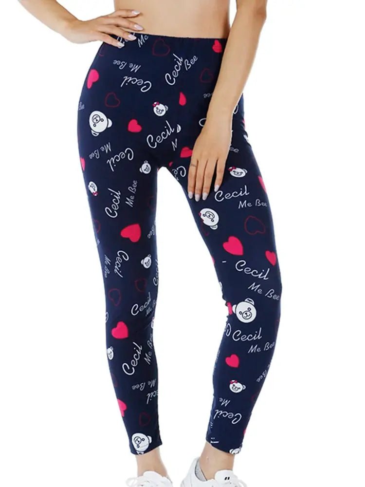 CUHAKCI Printing Women Leggings Gym Sportswear Female Ankle Length Floral Pencil Pants Fitness Leggins Strech Legging - Lacatang Shop