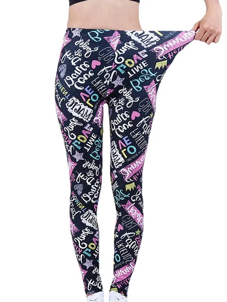 CUHAKCI Printing Women Leggings Gym Sportswear Female Ankle Length Floral Pencil Pants Fitness Leggins Strech Legging - Lacatang Shop