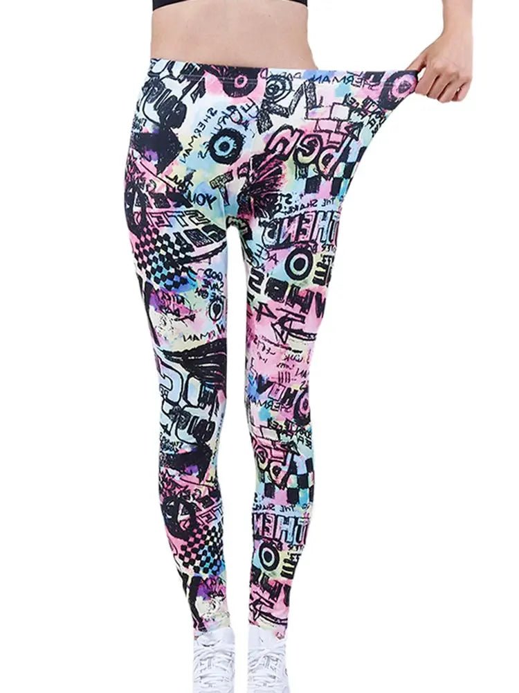 CUHAKCI Printing Women Leggings Gym Sportswear Female Ankle Length Floral Pencil Pants Fitness Leggins Strech Legging - Lacatang Shop