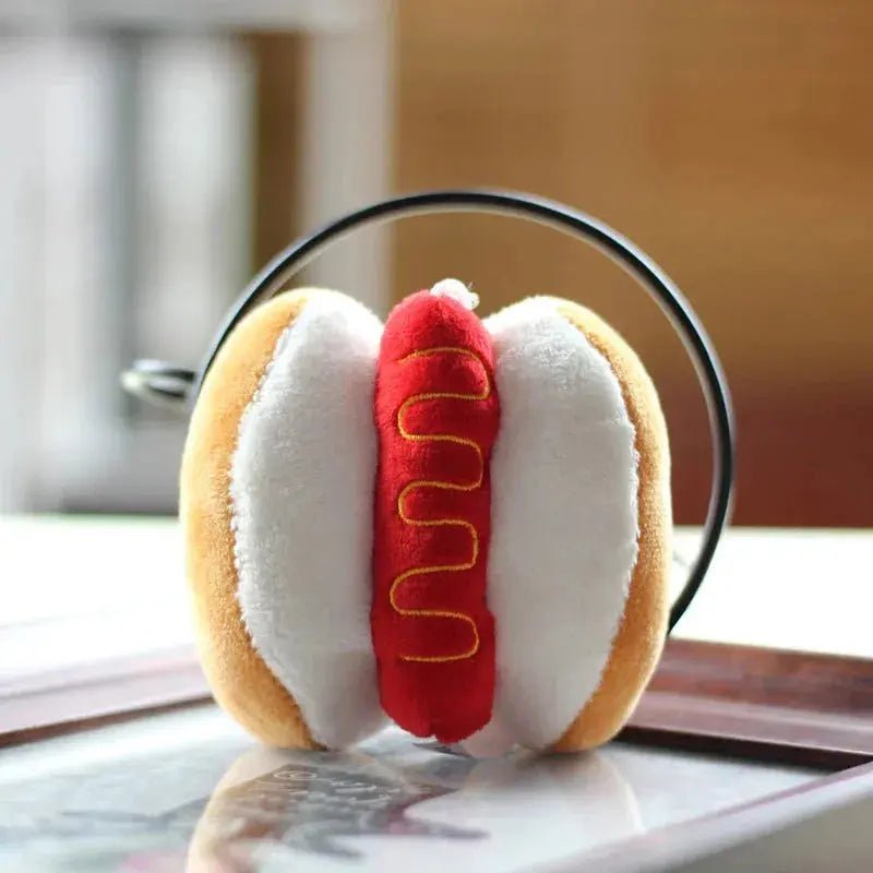 Cute Cartoon Food Plush Keychain - Hamburg, Hot Dog, Fries & Drumsticks Bag Charm for Girls - Lacatang Shop