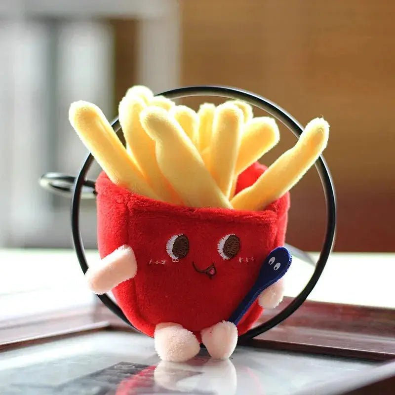 Cute Cartoon Food Plush Keychain - Hamburg, Hot Dog, Fries & Drumsticks Bag Charm for Girls - Lacatang Shop
