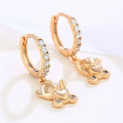 Cute cartoon heart - shaped bear earrings - Lacatang Shop