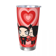 Cute Cartoon Pucca 20oz Stainless Steel Insulated Thermal Coffee Car Cup Cold Hot Mugs Vacuum Flask - Lacatang Shop