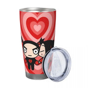 Cute Cartoon Pucca 20oz Stainless Steel Insulated Thermal Coffee Car Cup Cold Hot Mugs Vacuum Flask - Lacatang Shop