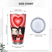 Cute Cartoon Pucca 20oz Stainless Steel Insulated Thermal Coffee Car Cup Cold Hot Mugs Vacuum Flask - Lacatang Shop
