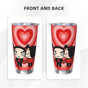 Cute Cartoon Pucca 20oz Stainless Steel Insulated Thermal Coffee Car Cup Cold Hot Mugs Vacuum Flask - Lacatang Shop