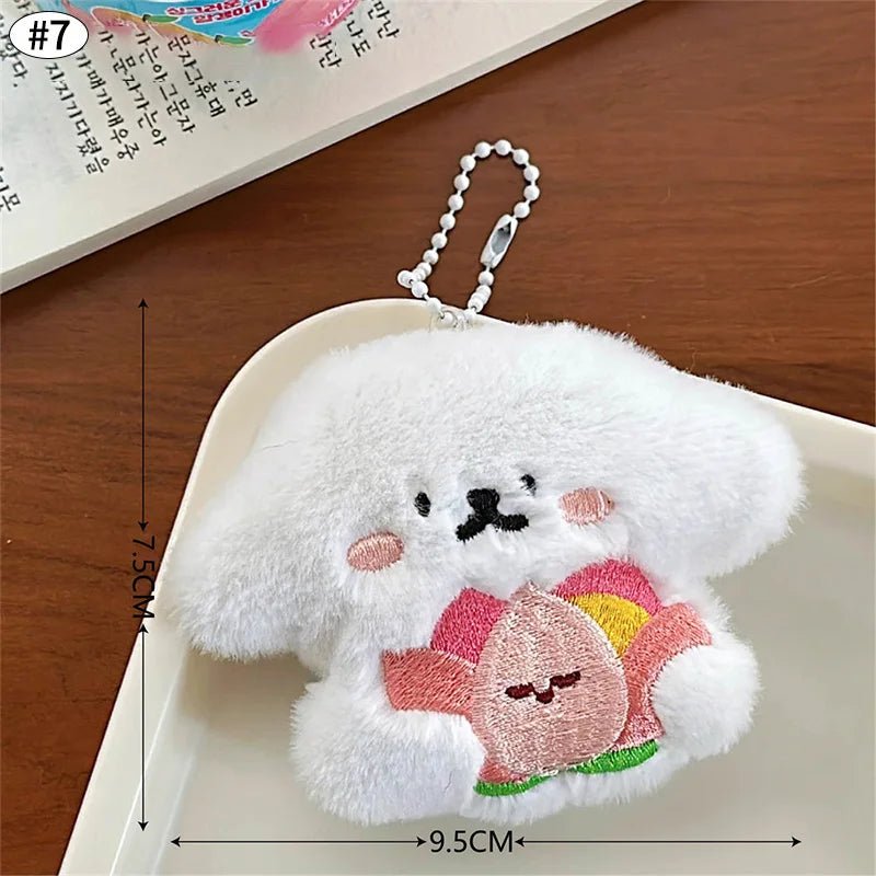 Cute Crying Rabbit Couple Keychain Mini Funny Doll Plush Keyring Bag Pendant Charms Backpack Decor Classroom Prizes Guest Gifts - Lacatang Shop