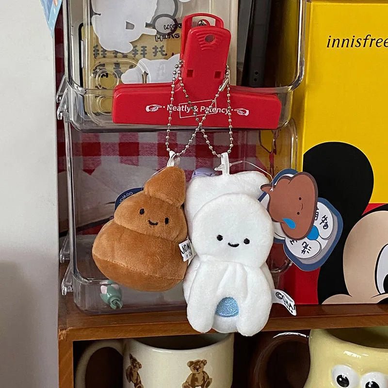 Cute Crying Rabbit Couple Keychain Mini Funny Doll Plush Keyring Bag Pendant Charms Backpack Decor Classroom Prizes Guest Gifts - Lacatang Shop