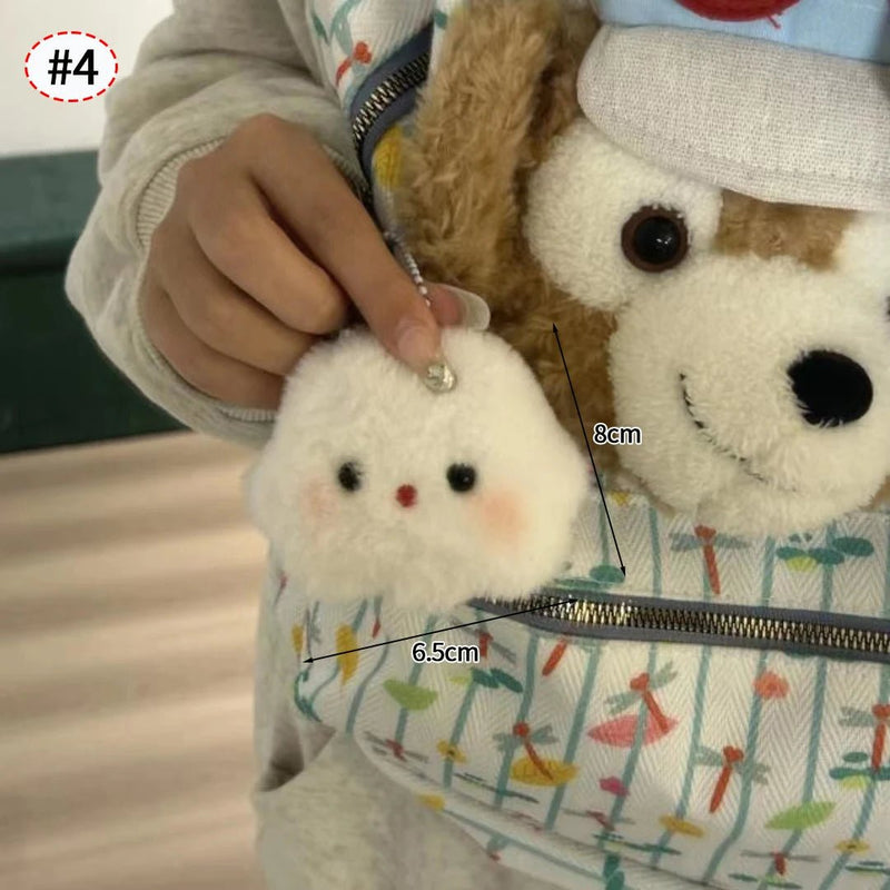 Cute Crying Rabbit Couple Keychain Mini Funny Doll Plush Keyring Bag Pendant Charms Backpack Decor Classroom Prizes Guest Gifts - Lacatang Shop