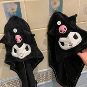 Cute Kuromi Anime Hair Drying Cap – Plush Water Absorbent Wrap Towel for Girls, Perfect Gift Idea - Lacatang Shop