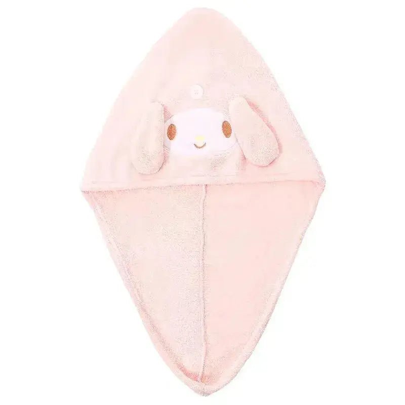 Cute Kuromi Anime Hair Drying Cap – Plush Water Absorbent Wrap Towel for Girls, Perfect Gift Idea - Lacatang Shop