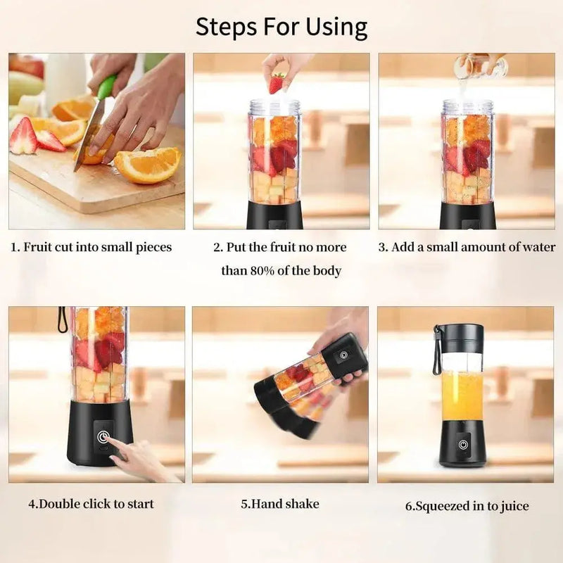 Portable Blender Cup,Electric USB Juicer Blender,Mini Blender Portable Blender for Shakes and Smoothies, Juice,380Ml, Six Blades Great for Mixing, Portable  Cup,Electric USB Juicer ,Mini  Portable   AliExpress Lacatang Shop 
