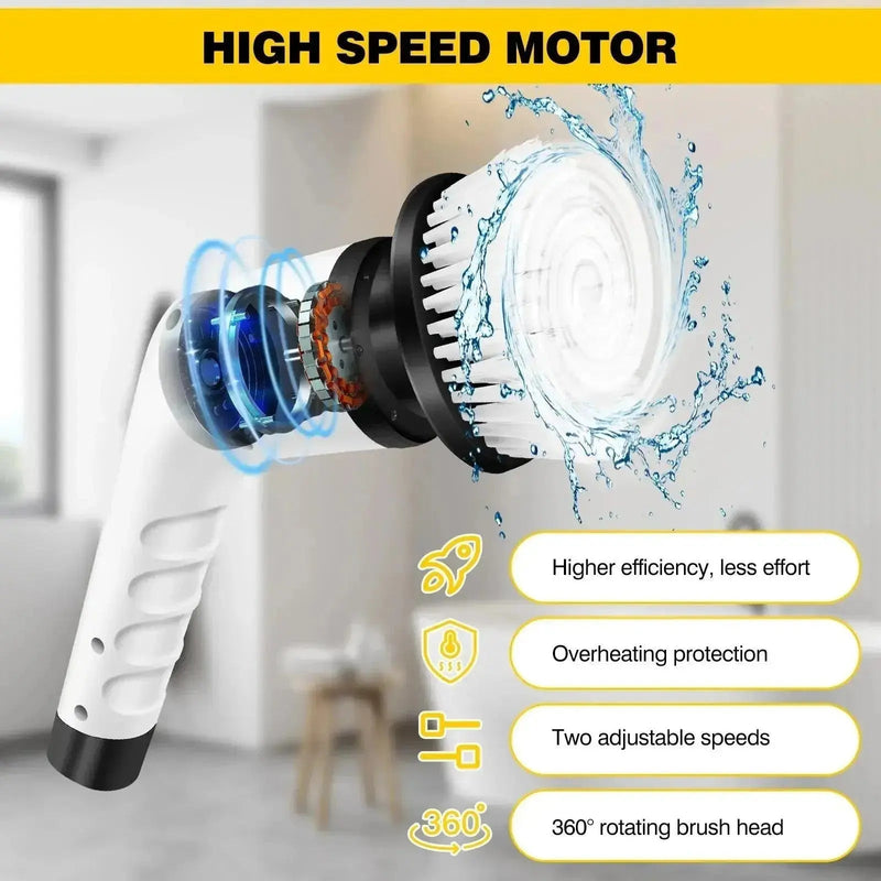 DayPlus Cordless Electric Brush Multi - functional Automatic Hand - held Electric Cleaning Brush Bathroom Toilet Floor Toilet 3 Head - Lacatang Shop
