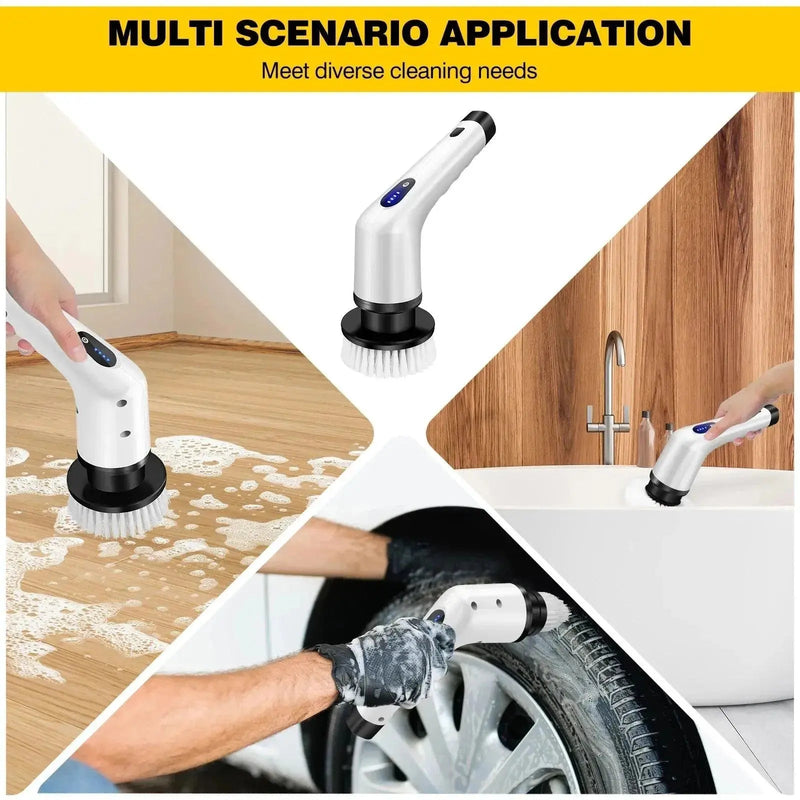 DayPlus Cordless Electric Brush Multi - functional Automatic Hand - held Electric Cleaning Brush Bathroom Toilet Floor Toilet 3 Head - Lacatang Shop