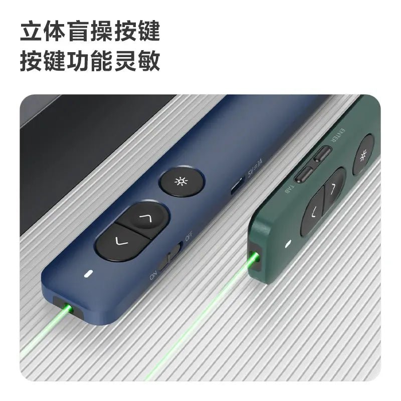 Deli Nusign NS100 Wireless Presenter Green PPT Laser Pointer Powerpoint Laser Flip Pen Remote Surport TTP/Prezi/Keynote - Lacatang Shop