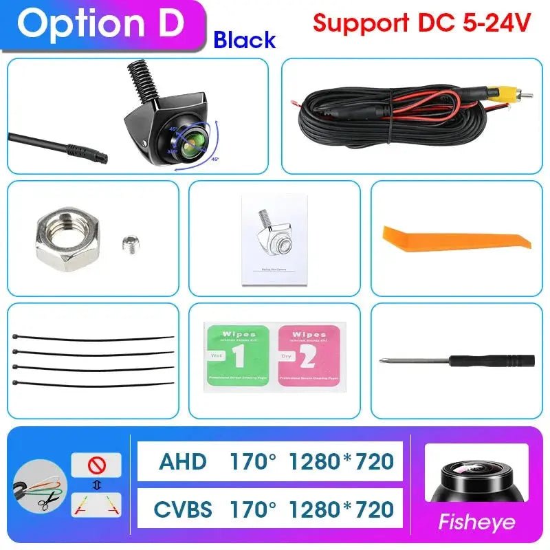 Develuck HD 1080P 170° Night Vision Waterproof Car Rear View Camera with Fisheye Golden Lens - Universal 12V Reverse System - Lacatang Shop