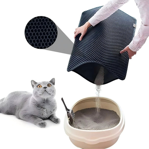 Double Layer Cat Litter Mat with Waterproof Non - Slip Washable Pet Litter Box Mat Sand Trapper Clean Pad Durable Bed Mat - Lacatang Shop