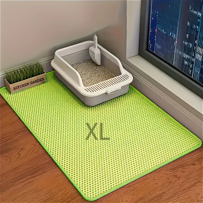 Double - layer EVA cat litter mat, splash - proof mat, cat litter basin filter and water leakage control sand pad, washable, easy - Lacatang Shop