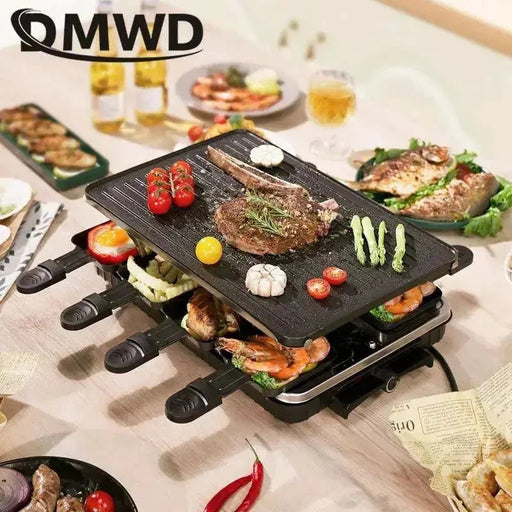 Double layer Korean Smokeless barbecue grill Non - stick Hot plate - Lacatang Shop