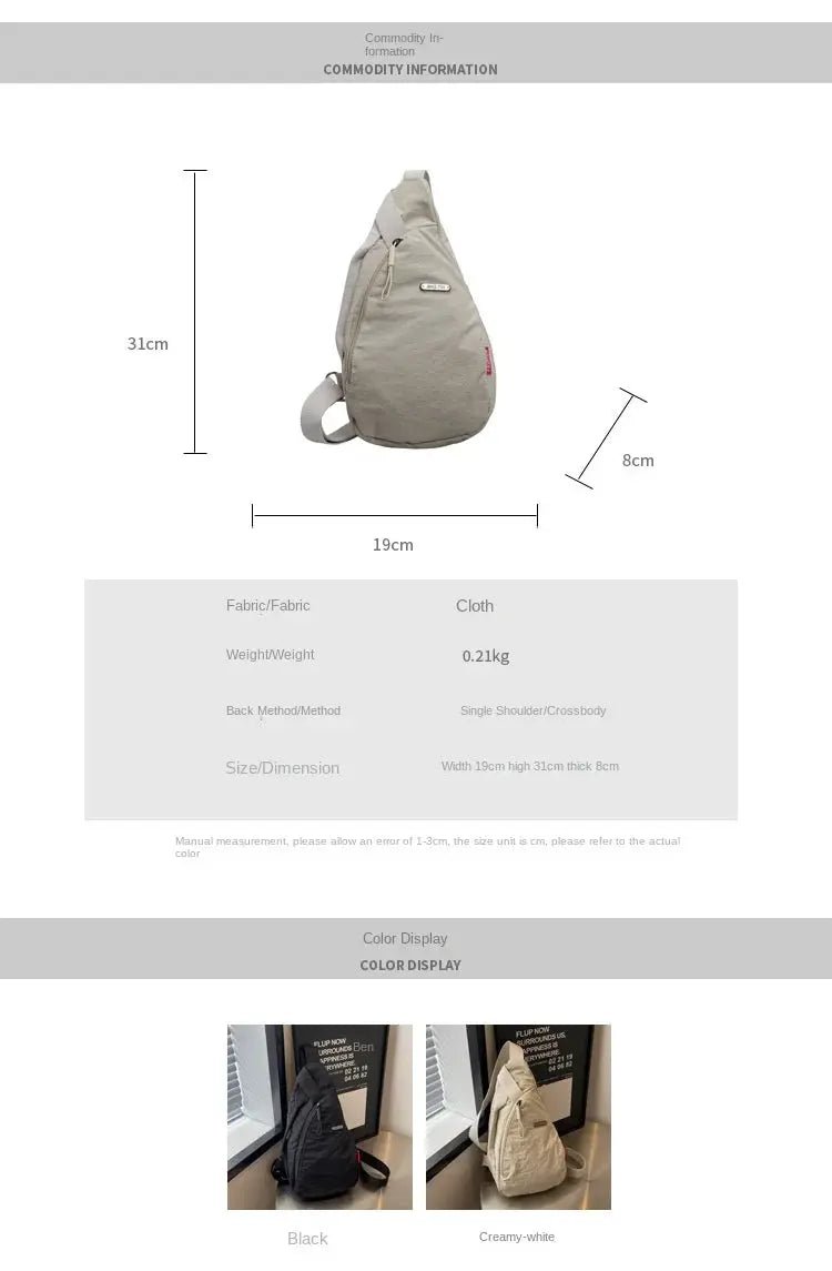 Droplet Shaped Nylon Waterproof Unisex Chest Bag Women Sport Phone Crossbody Bag Men Cycling Portable Versatile Shoulder Bag - Lacatang Shop