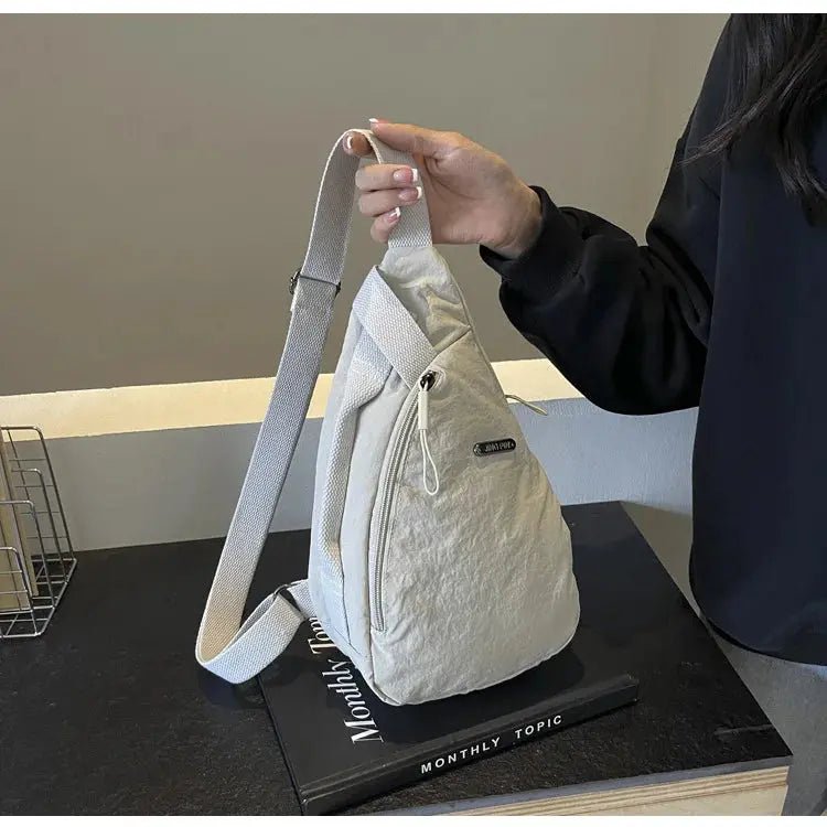 Droplet Shaped Nylon Waterproof Unisex Chest Bag Women Sport Phone Crossbody Bag Men Cycling Portable Versatile Shoulder Bag - Lacatang Shop