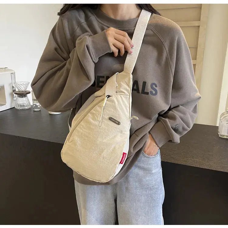 Droplet Shaped Nylon Waterproof Unisex Chest Bag Women Sport Phone Crossbody Bag Men Cycling Portable Versatile Shoulder Bag - Lacatang Shop