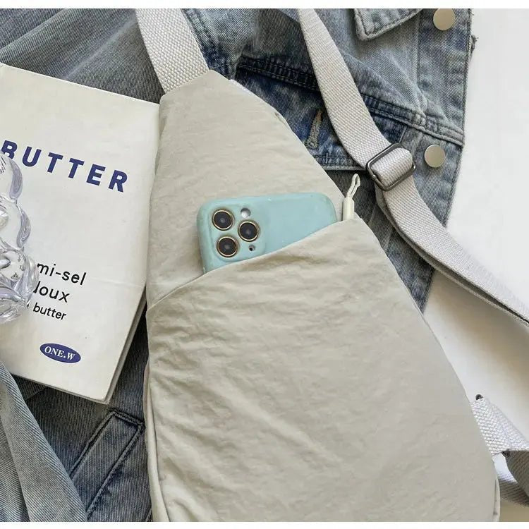 Droplet Shaped Nylon Waterproof Unisex Chest Bag Women Sport Phone Crossbody Bag Men Cycling Portable Versatile Shoulder Bag - Lacatang Shop