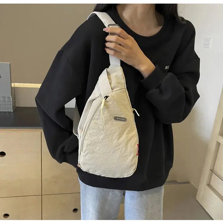 Droplet Shaped Nylon Waterproof Unisex Chest Bag Women Sport Phone Crossbody Bag Men Cycling Portable Versatile Shoulder Bag - Lacatang Shop