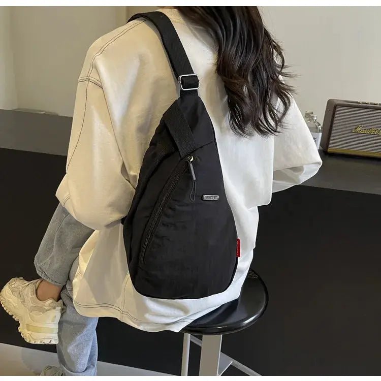 Droplet Shaped Nylon Waterproof Unisex Chest Bag Women Sport Phone Crossbody Bag Men Cycling Portable Versatile Shoulder Bag - Lacatang Shop