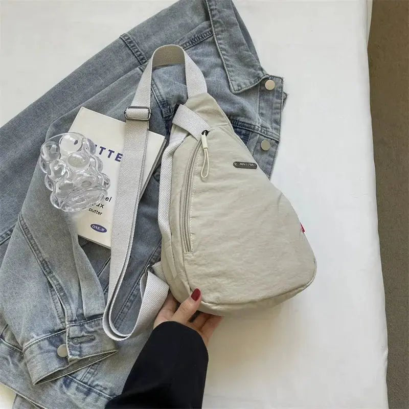 Droplet Shaped Nylon Waterproof Unisex Chest Bag Women Sport Phone Crossbody Bag Men Cycling Portable Versatile Shoulder Bag - Lacatang Shop