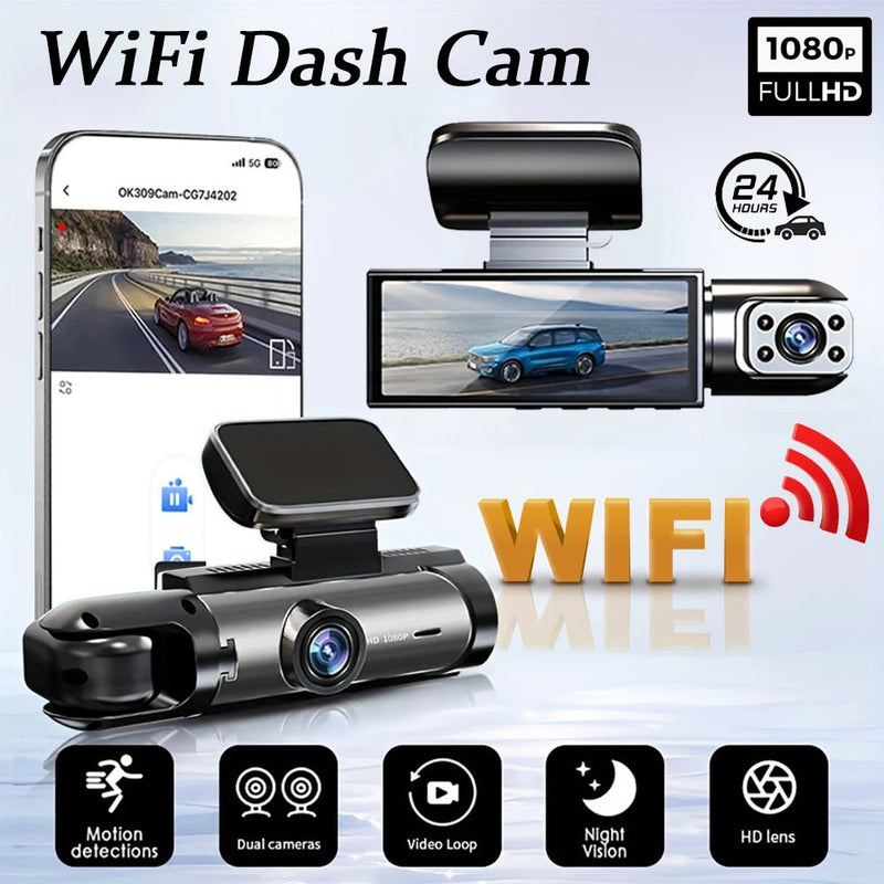 DualSight 1080P WiFi Car Dash Cam with Night Vision - Lacatang Shop