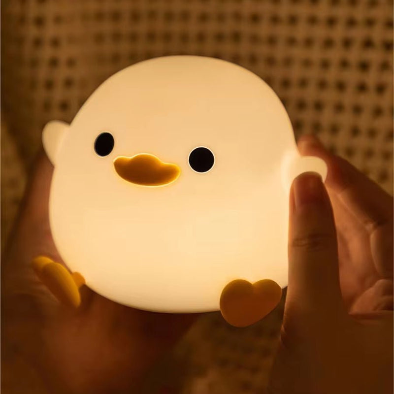 Charming Duck Silicone Night Light - Rechargeable Touch Lamp