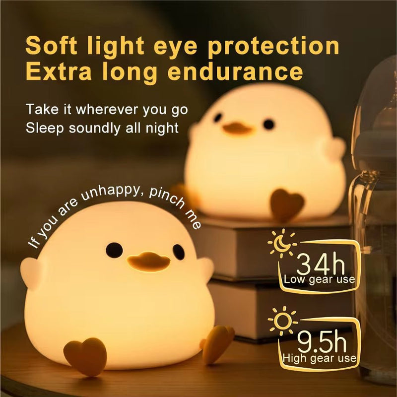 Duck Silicone Night Light - Rechargeable Touch Lamp - Lacatang Shop