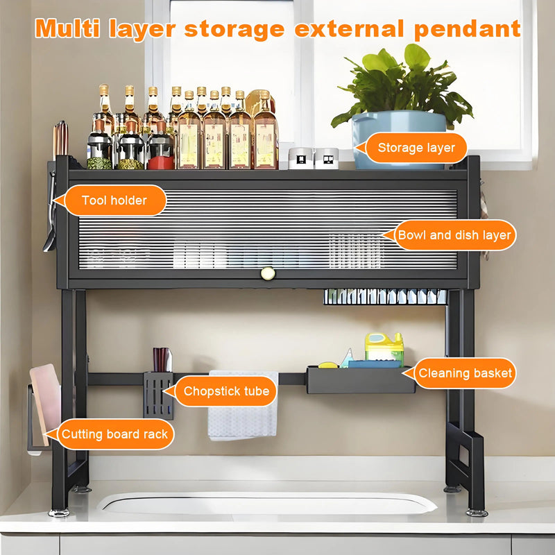 Dustproof Kitchen Organizer Rack & Dish Draining Cabinet - Lacatang Shop