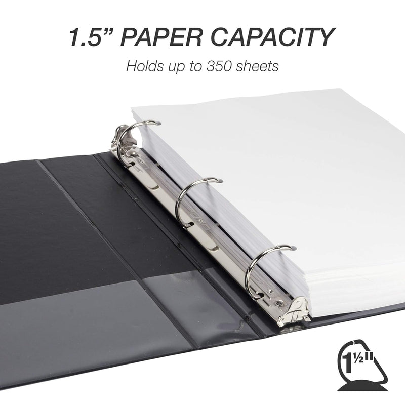 Durable 1.5 Inch 3 Ring Binder, Made in USA, D Ring Binder, FSC 100% Recycled Chipboard, Green, 12 Pack