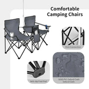 Portable Folding Picnic Double Chair W/Umbrella Table Cooler Beach Camping Chair for Patio Pool Park Outdoor Portable Folding Picnic Double Chair W/Umbrella Table Cooler Beach   AliExpress Lacatang Shop 