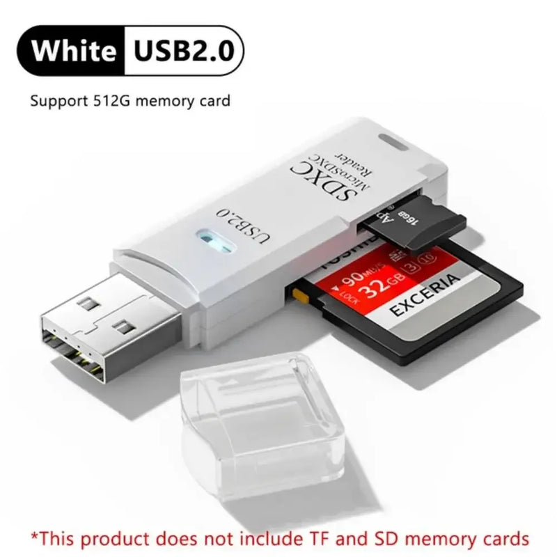 Multi Functional 2 In 1 High-speed USB 3.0/2.0 Card Reader Supports TF+SD Computer Tablet Camera Laptop Car Mounted