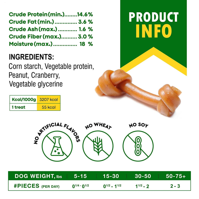Dog Peanut Butter Bones With Cranberry Rawhide Free Chew Treats Pet