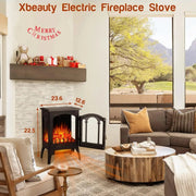 Electric Fireplace Stove, Freestanding Fireplace Heater with Realistic Flame, Indoor Electric Stove Heater - Lacatang Shop
