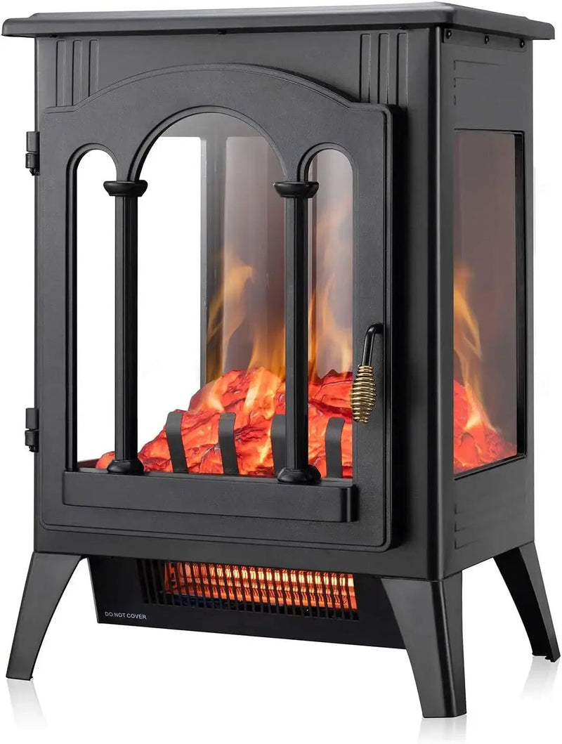 Electric Fireplace Stove, Freestanding Fireplace Heater with Realistic Flame, Indoor Electric Stove Heater - Lacatang Shop