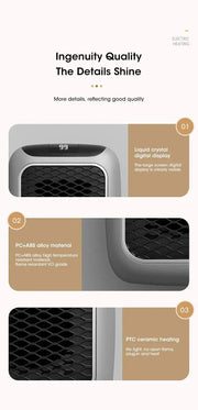 Electric Heater Home Appliance Heating Furnace Portable Heater Plug - in Room Heater Mini Radiator Remote Heating 500W - Lacatang Shop