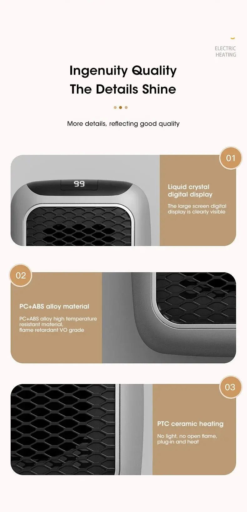 Electric Heater Home Appliance Heating Furnace Portable Heater Plug - in Room Heater Mini Radiator Remote Heating 500W - Lacatang Shop