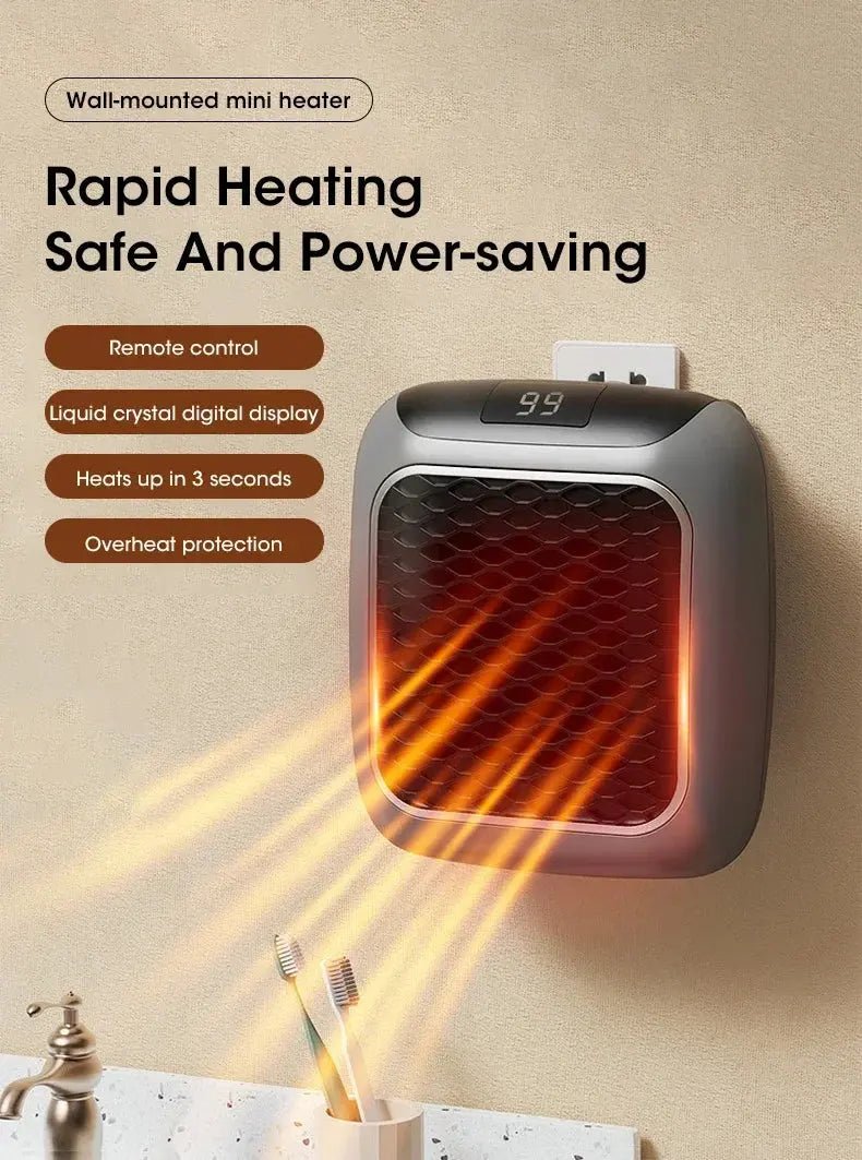 Electric Heater Home Appliance Heating Furnace Portable Heater Plug - in Room Heater Mini Radiator Remote Heating 500W - Lacatang Shop