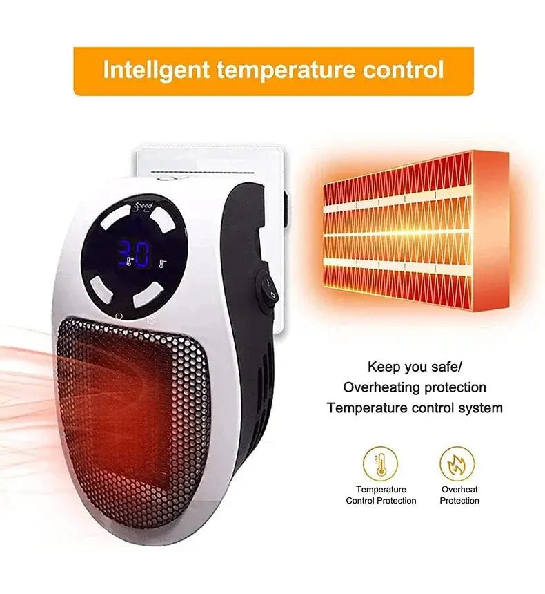 Electric Heater Home Appliance Heating Furnace Portable Heater Plug - in Room Heater Mini Radiator Remote Heating 500W - Lacatang Shop