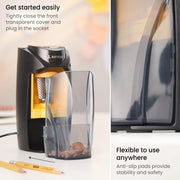 Electric Pencil Sharpener, Black, Dual - Hole, Fits 6–12 - Mm Pencils, Auto - Stop, Office Supplies for Teachers, Students, Classrooms, and Art Studios - Lacatang Shop
